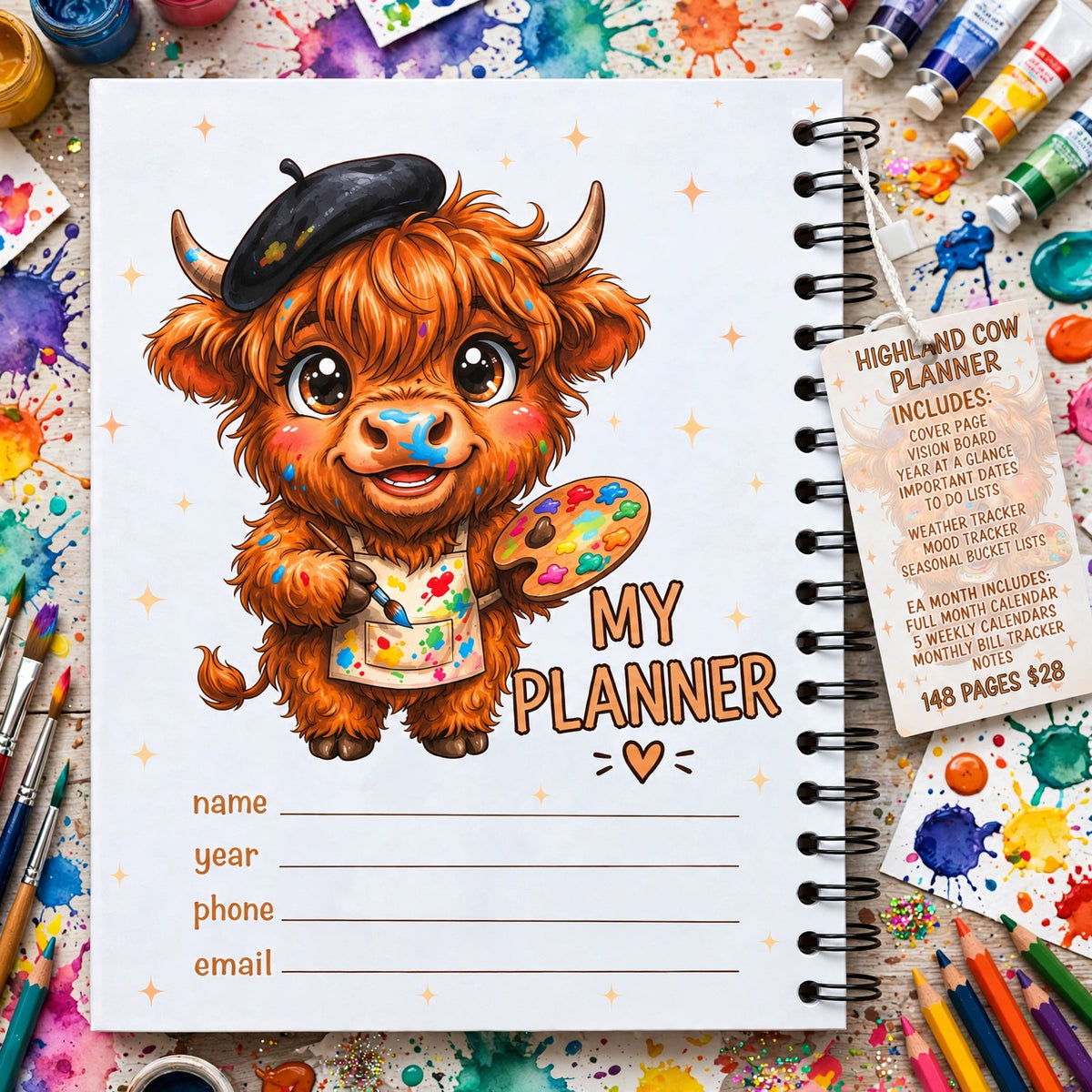 HIGHLAND COW PLANNER